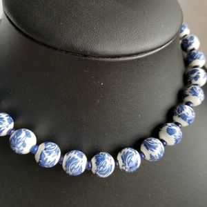 Ceramic Beads & Japanese Sterling Silver necklace